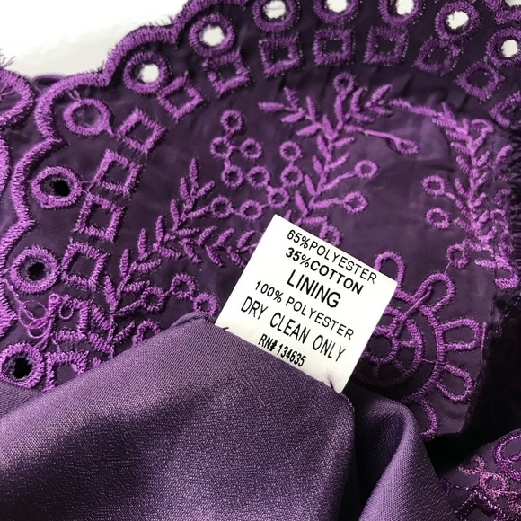 MINUET Purple Violet New With Tag Strapless Eyelet Party Dress Size Small NWT - Picture 11 of 16